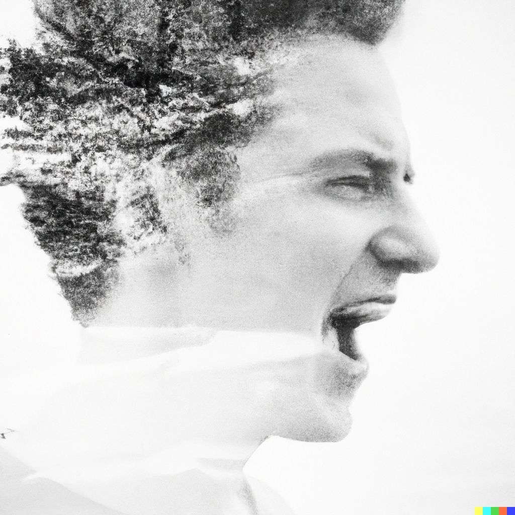 a representation of anxiety, photograph, double exposure